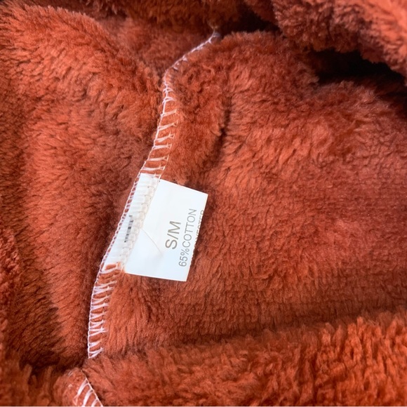 Yuna Fashion Fleece Drawstring Cozy Lounge Pants Size Small Medium Burnt Orange - Picture 14 of 15